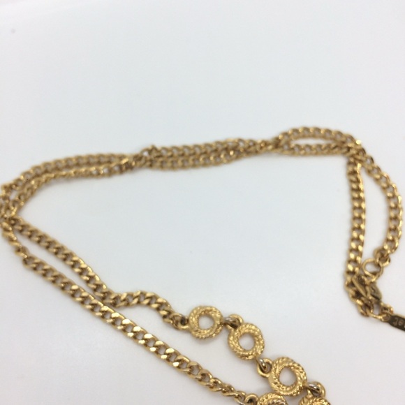 VINTAGE MONET GOLD TONE CHAIN LINK NECKLACE 27" LONG CIRCLE STATIONS LUXURIOUS - Picture 16 of 16